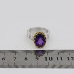 انگشتر آمیتیست نقره مردانه طرح فرهاد - Image 4