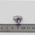 انگشتر آمیتیست الماس تراش نقره زنانه طرح صفیه - Image 4