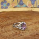 انگشتر آمیتیست الماس تراش نقره زنانه طرح صفیه - Image 2