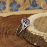 انگشتر آمیتیست الماس تراش نقره زنانه طرح صفیه - Image 3