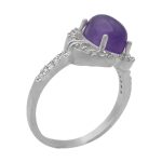 انگشتر آمیتیست نقره زنانه طرح مجلل