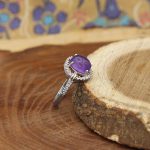 انگشتر آمیتیست نقره زنانه طرح مجلل - Image 3