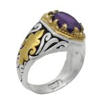 انگشتر آمیتیست نقره مردانه طرح جلال