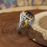 انگشتر آمیتیست نقره مردانه طرح جلال - Image 2