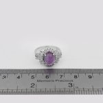 انگشتر آمیتیست الماس تراش نقره زنانه طرح لیلی - Image 4