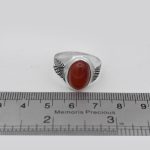 انگشتر عقیق سرخ نقره دست ساز مردانه طرح مصدق + حرز امام جواد (ع) - Image 4