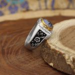 انگشتر عقیق شجر نقره مردانه دست ساز طرح آبان - Image 2