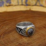 انگشتر عقیق شجر نقره مردانه دست ساز طرح آبان - Image 3