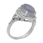 انگشتر عقیق کبود یمنی نقره زنانه طرح جانان