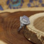 انگشتر عقیق کبود یمنی نقره زنانه طرح جانان - Image 2