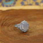 انگشتر عقیق کبود یمنی نقره زنانه طرح جانان - Image 3