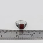 انگشتر عقیق سرخ نقره دست ساز مردانه طرح مفتح + حرز امام جواد (ع) - Image 4