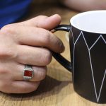 انگشتر عقیق سرخ نقره دست ساز مردانه طرح مفتح + حرز امام جواد (ع) - Image 5