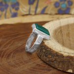 انگشتر عقیق سبز نقره دست ساز مردانه و زنانه طرح فربد + حرز امام جواد (ع) - Image 3