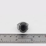 انگشتر عقیق مشکی نقره مردانه طرح طلوع - Image 4