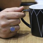 انگشتر عقیق کبود یمنی نقره مردانه طرح افشار - Image 5