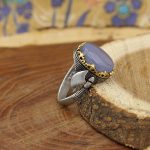 انگشتر عقیق کبود یمنی نقره مردانه طرح افشار - Image 2