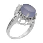 انگشتر عقیق کبود یمنی نقره زنانه طرح افرا