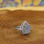 انگشتر عقیق کبود یمنی نقره زنانه طرح افرا - Image 2