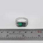 انگشتر عقیق سبز نقره مردانه طرح جاهد - Image 4