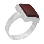 انگشتر عقیق سرخ نقره دست ساز مردانه و زنانه طرح فربد + حرز امام جواد (ع)