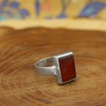 انگشتر عقیق سرخ نقره دست ساز مردانه و زنانه طرح فربد + حرز امام جواد (ع) - Image 3