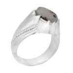 انگشتر عقیق شجر نقره مردانه دست ساز طرح ماه