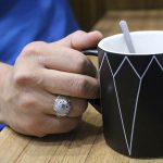 انگشتر عقیق شجر نقره مردانه دست ساز طرح ماه - Image 5