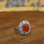 انگشتر عقیق سرخ یمنی نقره زنانه طرح سهیلا - Image 2