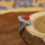 انگشتر عقیق سرخ یمنی نقره زنانه طرح سهیلا - Image 3