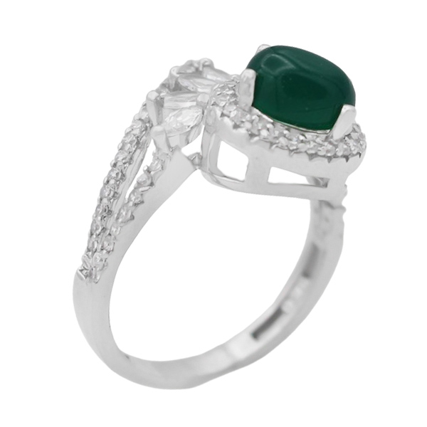 4-1-1691mohanna-green-agate-ring (1) انگشتر عقیق سبز زنانه نقره خاص