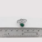 انگشتر عقیق سبز نقره زنانه طرح مهنا - Image 4