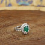 انگشتر عقیق سبز نقره زنانه طرح حورا - Image 2