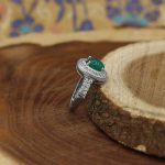 انگشتر عقیق سبز نقره زنانه طرح حورا - Image 3