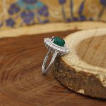 انگشتر عقیق سبز نقره زنانه طرح صوفیا - Image 2