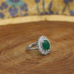 انگشتر عقیق سبز نقره زنانه طرح صوفیا - Image 3