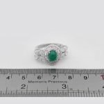 انگشتر عقیق سبز نقره زنانه طرح شکوفه - Image 4