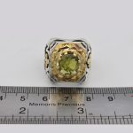 انگشتر زبرجد الماس تراش نقره مردانه دست ساز طرح باربد - Image 4