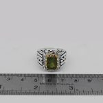 انگشتر زبرجد الماس تراش نقره مردانه دست ساز طرح آرشام - Image 5