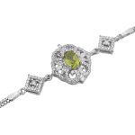 دستبند زبرجد الماس تراش نقره زنانه طرح کوکب