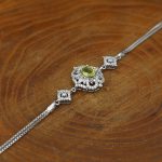 دستبند زبرجد الماس تراش نقره زنانه طرح کوکب - Image 2