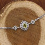 دستبند زبرجد الماس تراش نقره زنانه طرح کوکب - Image 3