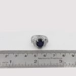 انگشتر یاقوت کبود الماس تراش نقره زنانه طرح منصوره - Image 4