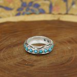 انگشتر فیروزه نیشابوری نقره مردانه دست ساز طرح پرویز - Image 3