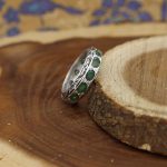 انگشتر زمرد زامبیا الماس تراش نقره دست ساز مردانه طرح پرویز - Image 2