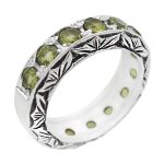 انگشتر زبرجد الماس تراش نقره مردانه طرح پرویز