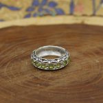 انگشتر زبرجد الماس تراش نقره مردانه طرح پرویز - Image 2