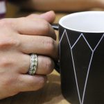 انگشتر زبرجد الماس تراش نقره مردانه طرح پرویز - Image 5