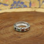 انگشتر چند سنگ الماس تراش نقره دست ساز مردانه طرح پرویز - Image 3