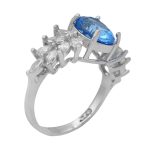 انگشتر توپاز الماس تراش نقره زنانه طرح پرستو